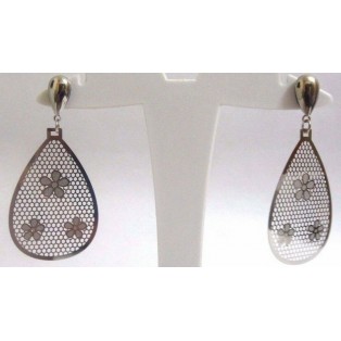 THREE FLOWERS - Push Back Earrings - Drop Long Dangling - Fashion Classy Novelty